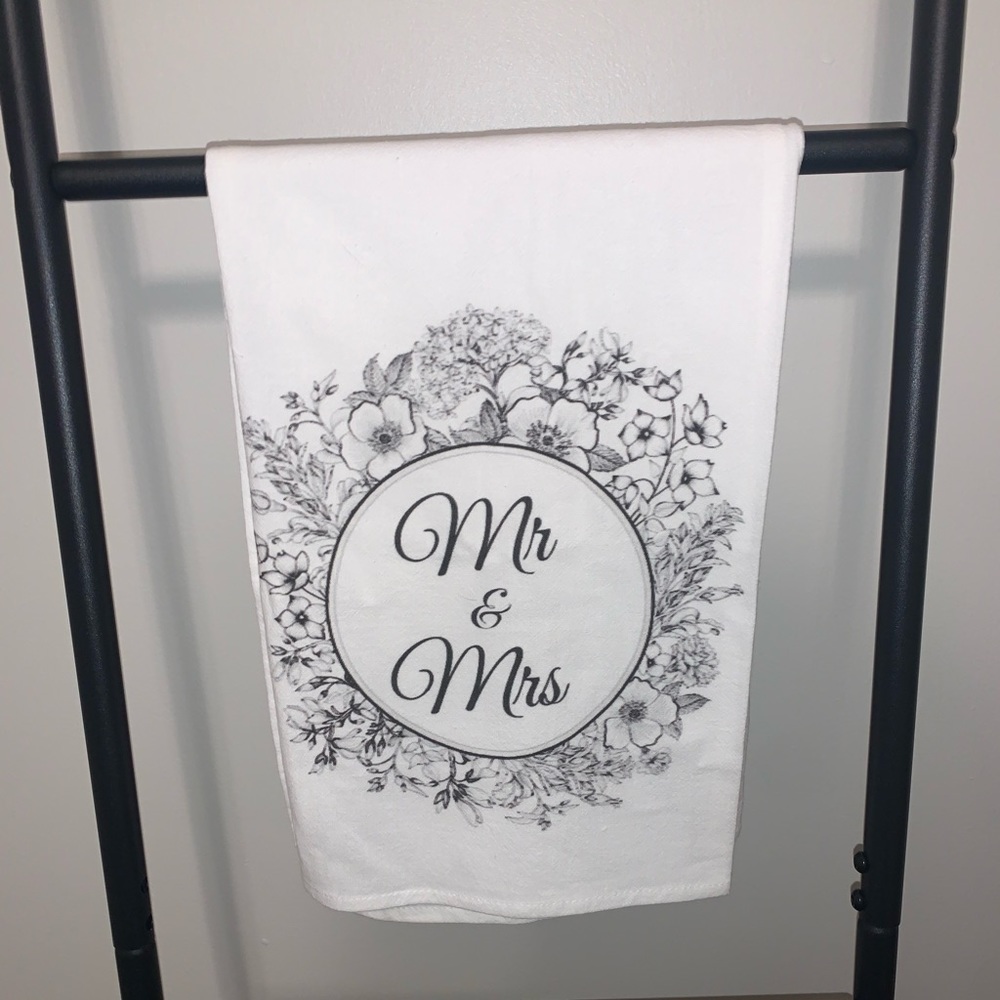 Mr and Mrs decorative towel